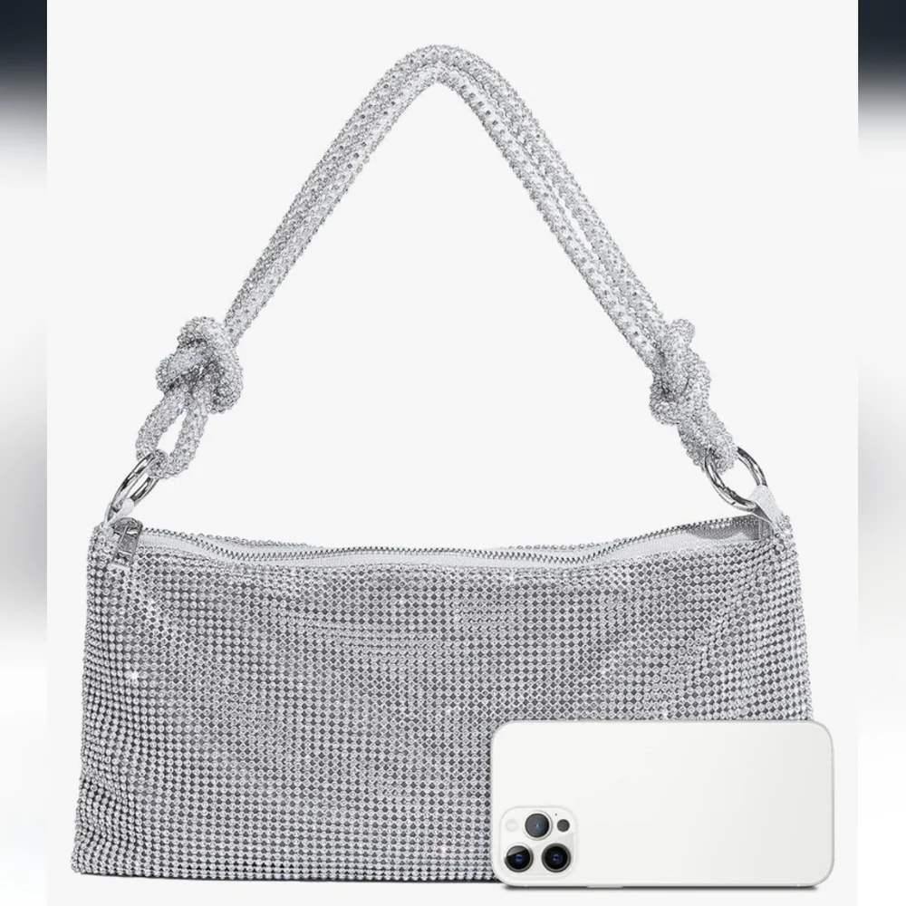 Elegant Silver Rhinestone Women's Bag - Picture 6 of 16